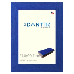 DANTIK obrázok, puzzle, fotorámik 21x29,7 | RETRO modrá (sklo číre)