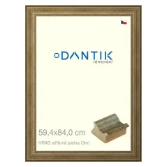 DANTIK obraz, puzzle, fotorámik 59,4x84 | HRAD strieborná patina (Plexi Clear)