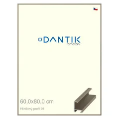 DANTIK rám na obrázky, puzzle, fotografie 60x80 | ALU profil 6001 champagne (Plexi Clear)