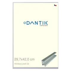 DANTIK rám na obrázky, puzzle, fotografie 29,7x42 | ALU profil 7003 Strieborný matný (Plexi Clear)