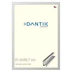 DANTIK rámeček na obraz, puzzle, fotku 21x29,7 | ALU profil 7269 Stříbrná matná (Sklo Čiré)