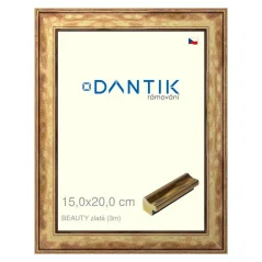 DANTIK rám na fotografie, puzzle, fotografie 15x20 | BEAUTY gold (sklo číre)