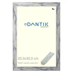 DANTIK rám na fotografie, puzzle, foto 20x30 | PAINT blue small (sklo číre)