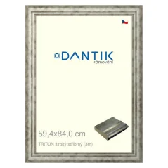 DANTIK rám na obrázky, puzzle, fotografie 59,4x84 | TRITON široký strieborný (Plexi Clear)