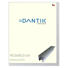 DANTIK rám na obrázky, puzzle, fotografie 40x50 | ALU profil 7005 Strieborný matný (sklo číre)