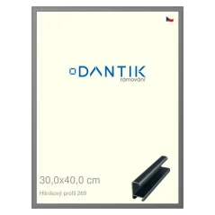 DANTIK rám na obrázky, puzzle, fotografie 30x40 | ALU profil 7269 Platinum matt (Plexi Clear)