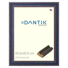 DANTIK rám na obrázky, puzzle, fotografie 30x40 | LYON modrá (Plexi číra)