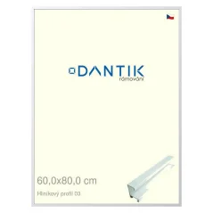 DANTIK rám na obrázky, puzzle, fotografie 60x80 | ALU profil 7003 biely matný (Plexi Clear)