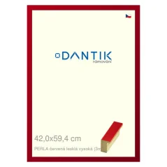 DANTIK obraz, puzzle, fotorám 42x59,4 | PERLA červená lesklá vysoká (Plexi Clear)