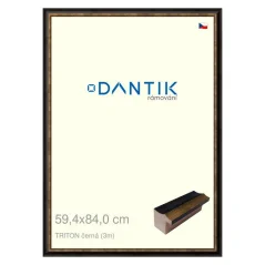 DANTIK rám na obrázky, puzzle, fotografie 59,4x84 | TRITON čierny (Plexi Clear)