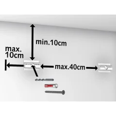 Závesný systém na obrazy - Illume Duo Rail Lišta čierna 200 cm