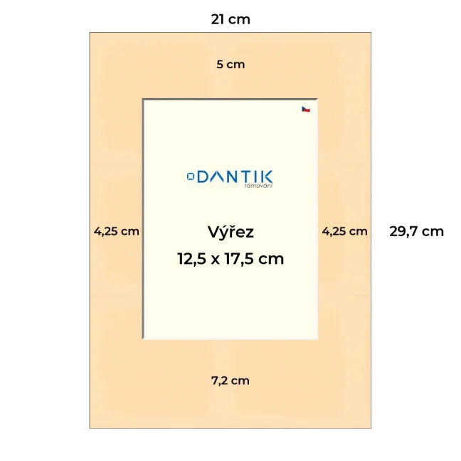 Paspartovací kartón DANTIK - P59 - 4x8440 - 21x29 - 713x18v (A4 na výšku)