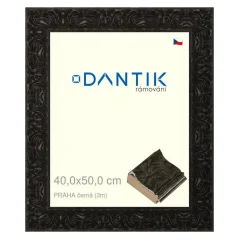 DANTIK rám na obrázky, puzzle, fotografie 40x50 | PRAHA čierna (Plexi Clear)