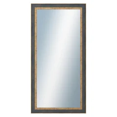 DANTIK - Zarámované zrkadlo - rozmer s rámom cca 60x120 cm z lišty ZVRATNÁ modrozlatá plast (3068)