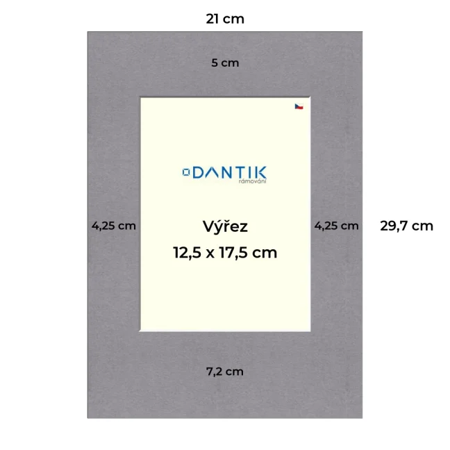 Paspartovací kartón DANTIK - P59 - 4x8438 - 21x29 - 713x18v (A4 na výšku)