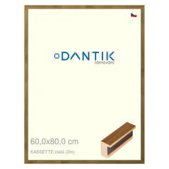 DANTIK obraz, puzzle, fotorámik 60x80 | KASSETTE gold (Plexi Clear)