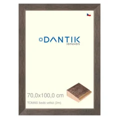 DANTIK rám na obrázky, puzzle, fotografie 70x100 | TOMAS sivá veľká (Plexi Clear)
