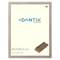 DANTIK rám na obrázky, puzzle, fotografie 60x80 | LYON sivá (Plexi Clear)