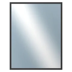 DANTIK - Zrkadlo v ráme - rozmery s rámom cca 70x90 cm z hliníka čiernej farby - P05-021 (7005021)