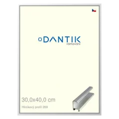 DANTIK rám na obrázky, puzzle, fotografie 30x40 | ALU profil 7269 Strieborný lesklý (Plexi Clear)