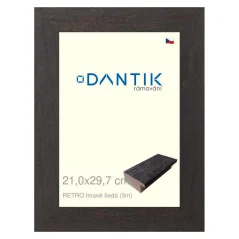 DANTIK obraz, puzzle, fotorámik 21x29,7 | RETRO tmavo šedá (sklo číre)