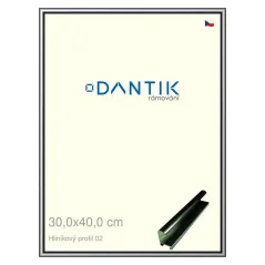 DANTIK rám na obrázky, puzzle, fotografie 30x40 | ALU profil 7002 Sivá lesklá (Plexi Clear)
