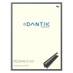 DANTIK rám na obrázky, puzzle, fotografie 30x40 | ALU profil 7002 Platinum matt (Plexi Clear)