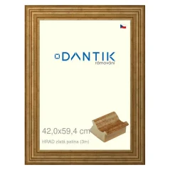 DANTIK obraz, puzzle, fotorámik 42x59,4 | HRAD zlatá patina (Plexi Clear)