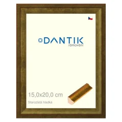 DANTIK rám na fotografie, puzzle, 15x20 | Staré zlato hladké (sklo číre)