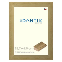 DANTIK rám na obrázky, puzzle, fotografie 29,7x42 | ANDRÉ veľký starožitný strieborný (Plexi Clear)