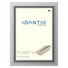 DANTIK obrázok, puzzle, fotorámik 21x29,7 | RIVIERA zelená (sklo číre)
