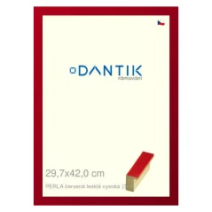 DANTIK obraz, puzzle, fotorámik 29,7x42 | PERLA červená lesklá vysoká (Plexi Clear)