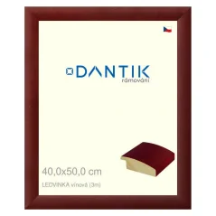 DANTIK obraz, puzzle, fotorámik 40x50 | LEDVINKA burgundy (sklo číre)