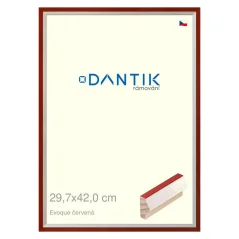 DANTIK rám na obrázky, puzzle, fotografie 29,7x42 | EVOQUE červená (Plexi Clear)