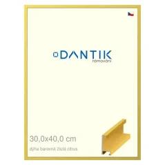 DANTIK rám na obrazy, puzzle, fotografie 30x40 | ALU profil 6035 Žltá citrusová dyha (Plexi Clear)