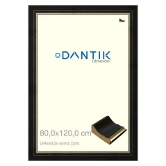 DANTIK rám na obrázky, puzzle, fotografie 80x120 | GREECE čierna (Plexi Clear)