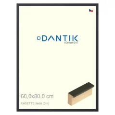 DANTIK obraz, puzzle, fotorámik 60x80 | KASSETTE sivá (Plexi Clear)