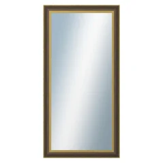 DANTIK - Zrkadlo v ráme - rozmery s rámom cca 60x120 cm z liatiny WATER čierny a zlatý plast (3071)