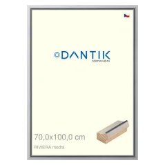 DANTIK rám na obrázky, puzzle, fotografie 70x100 | RIVIERA modrá (Plexi Clear)