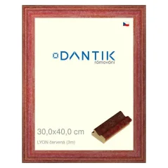 DANTIK rám na obrázky, puzzle, fotografie 30x40 | LYON červená (Plexi číra)