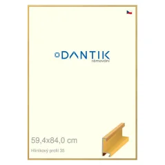 DANTIK rám na obrazy, puzzle, fotografie 59,4x84 | ALU profil 6035 Žltá dýha (Plexi Clear)