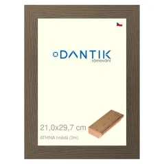 DANTIK obraz, puzzle, fotorámik 21x29,7 | ATHINA hnedá (sklo číre)