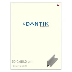 DANTIK rám na obrázky, puzzle, fotografie 60x80 | ALU profil 6030 Strieborný matný (Plexi Clear)