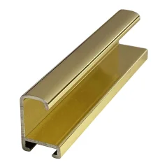 DANTIK - Zarámované zrkadlo - rozmer s rámom cca 50x140 cm z lišty Hliník zlatá lesklá - P269-001 (7269001)