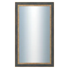 DANTIK - Zarámované zrkadlo - rozmer s rámom cca 60x100 cm z lišty ZVRATNÁ modrozlatá plast (3068)