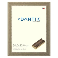 DANTIK rám na obrázky, puzzle, fotografie 30x40 | LYON strieborná (Plexi číra)