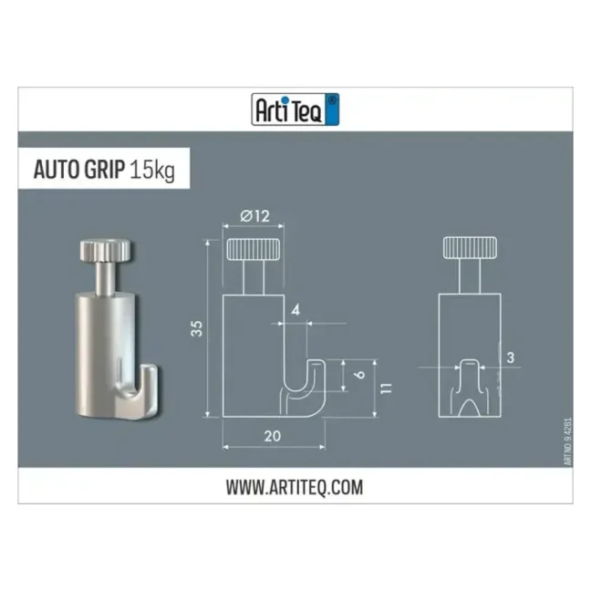 Závesný systém na obrazy Háčik so samosvorným úchytom Auto Grip 2mm 15 Kg