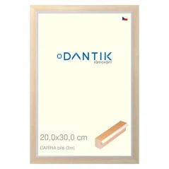 DANTIK rám na obrázky, puzzle, fotografie 20x30 | CARINA White (sklo číre)