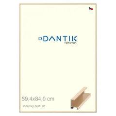 DANTIK rám na obrázky, puzzle, fotografie 59,4x84 | ALU profil 6001 Zlatý lesklý (Plexi Clear)