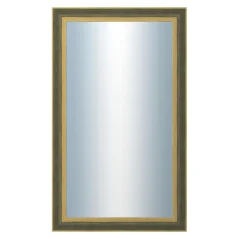 DANTIK - Zarámované zrkadlo - rozmer s rámom cca 60x100 cm z lišty ZVRATNÁ zelenozlatá plast (3070)